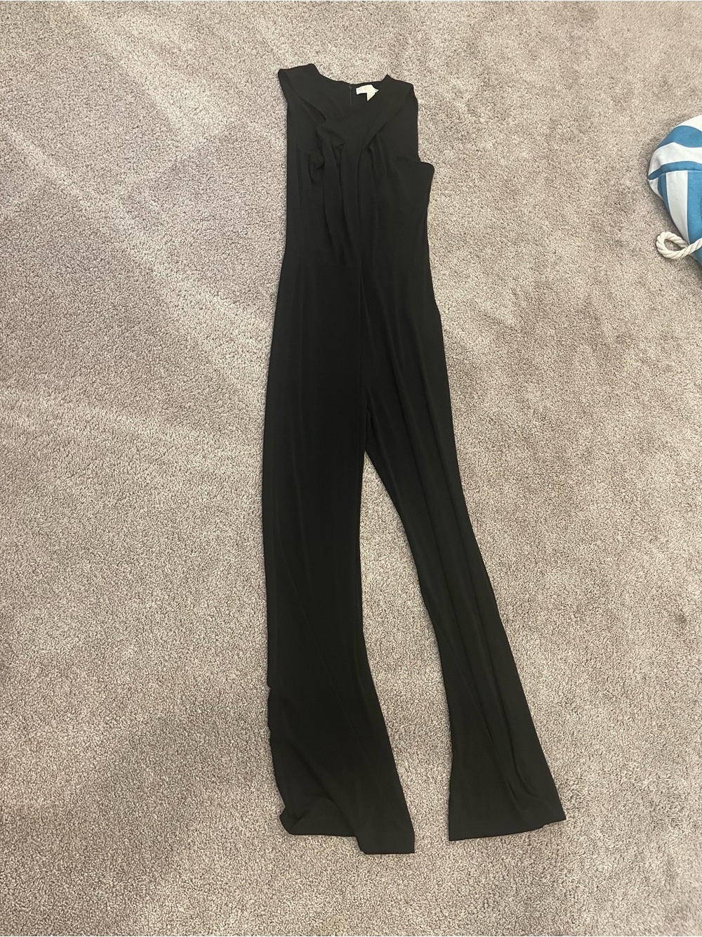 Michael Kors Black Sleeveless V-Neck Wide-Leg Jumpsuit